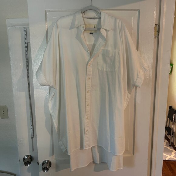 R13 Oversized Boxy Button Up Dress cotton white L - NWOT - Picture 3 of 14